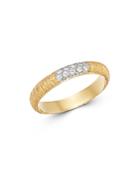 Meira T 14k Yellow Textured Gold Ring With Diamonds