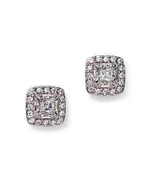 Bloomingdale's Diamond Princess Cut Halo Stud Earrings In 14k White Gold, 0.25 Ct. T.w. - 100% Exclusive