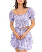 Le Lis Smocked Puff Sleeve Crop Top (15% Off) - Comparable Value $41.25
