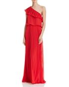 Avery G One-shoulder Chiffon Gown