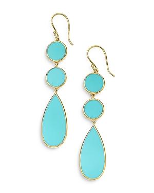 Ippolita 18k Yellow Gold Rock Candy Turquoise Double Dot And Teardrop Earrings