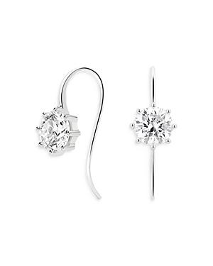 Lightbox Jewelry Lab-grown White Diamond Drop Earrings In 10k White Gold, 2 Ct. T.w.