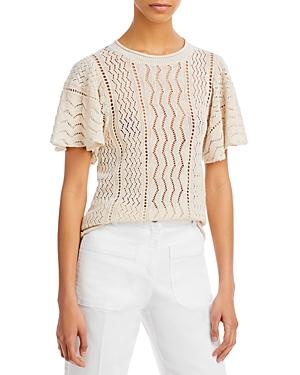 Vanessa Bruno Openwork Short Sleeve Top