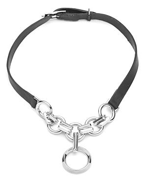 Eddie Borgo O-ring Leather Choker Necklace, 16