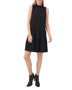 Vince Camuto Mock Neck Tiered Smocked Dress