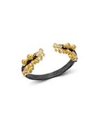 Armenta 18k Yellow Gold & Blackened Sterling Silver Old World Champagne Diamond Stacking Ring