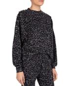 The Kooples Pierced Leopard-print Fleece Sweatshirt