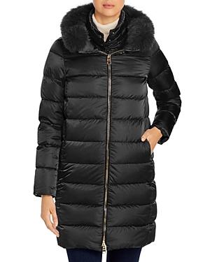 Herno Faux Fur Collar Down Puffer Coat