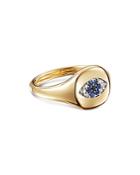 David Yurman Cable Collectibles Evil Eye Mini Pinky Ring In 18k Gold With Diamonds