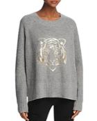 Honey Punch Metallic Tiger Graphic Sweater