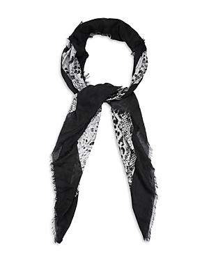 Allsaints Noche White Tiger Print Square Scarf