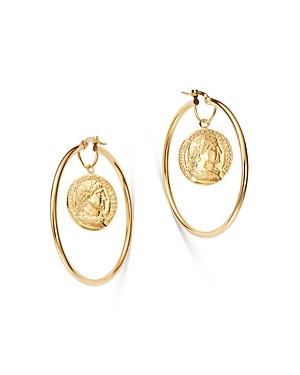 Bloomingdale's Coin Hoop Earrings In 14k Yellow Gold - 100% Exclusive