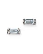 Bloomingdale's Aquamarine & Diamond Accent Bar Stud Earrings In 14k White Gold - 100% Exclusive
