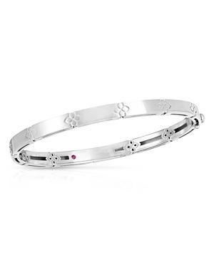 Roberto Coin 18k White Gold Love In Verona Floral Bangle Bracelet