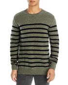 A.p.c. Travis Wool & Cotton Stripe Regular Fit Crewneck Sweater