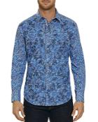 Robert Graham Hutchinson Embroidered Houndstooth-print Classic Fit Shirt