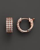 Diamond 3 Row Huggie Hoop Earrings 14k Rose Gold, .50 Ct. T.w. - 100% Exclusive