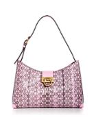 Salvatore Ferragamo Trifolio Woven Snakeskin Shoulder Bag