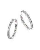 Roberto Coin 18k White Gold Symphony Barocco Diamond Hoop Earrings