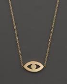 Zoe Chicco 14k Yellow Gold Long Evil Eye Necklace With White And Black Diamonds, 26