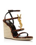 Saint Laurent Women's Cassandra 105 Wedge-heel Espadrille Sandals