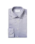 Eton Cotton Textured Geo Contemporary Fit Dress Shirt
