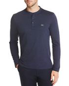 Lacoste Textured Spotted Long Sleeve Henley Tee