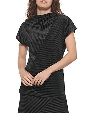 Dkny Metallic Rib Velvet Top