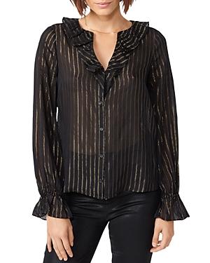 Paige Stefania Metallic Striped Top