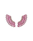 Hueb 18k Rose Gold Mirage Pink Sapphire & Diamond Statement Earrings