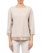 Peserico Silk Blend Trim Top