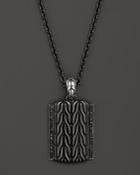 John Hardy Men's Classic Chain Sterling Silver Lava Adjustable Pendant Necklace, 22