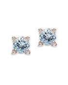 Bloomingdale's Aquamarine & Diamond Stud Earrings In 14k Rose Gold - 100% Exclusive