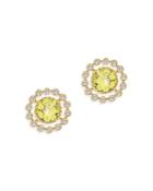 Bloomingdale's Peridot & Diamond Statement Stud Earrings In 14k Yellow Gold - 100% Exclusive