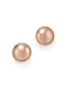 14k Rose Gold Flat Ball Stud Earrings