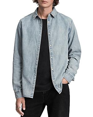 Allsaints Kriton Cotton Denim Regular Fit Button Down Shirt