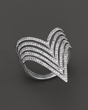 Diamond Multirow Statement Ring In 14k White Gold, .70 Ct. T.w. - 100% Exclusive