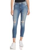 Mother The Looker Ankle Fray Jeans In Furiously Happy