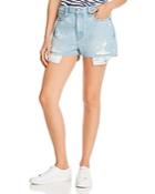 Frame Le Beau Ripped Denim Shorts