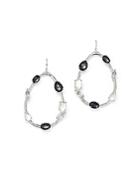 Ippolita Sterling Silver Rock Candy Mother-of-pearl Doublet, Hematite Doublet And Clear Quartz Open Drop Earrings In Piazza