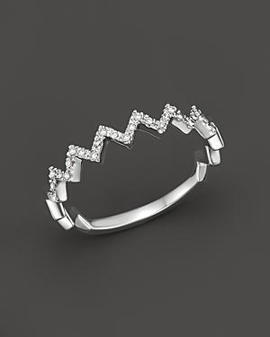 Diamond Zig Zag Ring In 14k White Gold, .10 Ct. T.w.