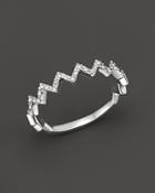 Diamond Zig Zag Ring In 14k White Gold, .10 Ct. T.w.
