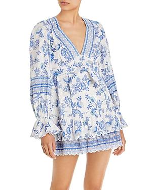 Hemant And Nandita V Neck Floral Print Mini Dress