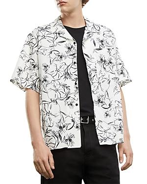 The Kooples Black & White Floral Short Sleeve Shirt