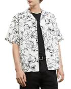 The Kooples Black & White Floral Short Sleeve Shirt