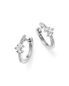 Kc Designs 14k White Gold Diamond Mosaic Hoop Earrings