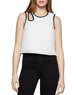 Bcbgeneration Embroidered Mesh Cutout Top
