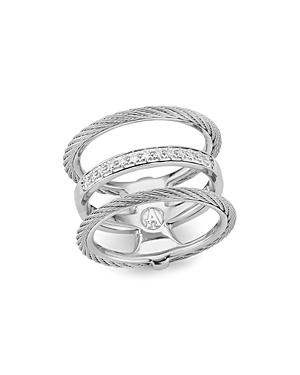 Alor Cable Ring With Diamonds