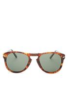 Persol Men's Polarized Round Fold-up Sunglasses, 54mm