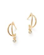 Zoe Chicco 14k Yellow Gold Diamond Double Wire Huggie Hoop Earrings